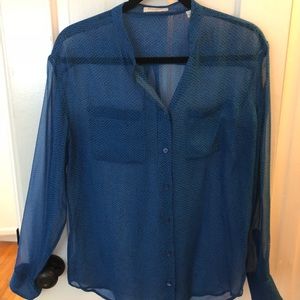 Equipment sheer long sleeve top